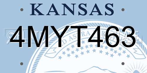 4MYT463 Kansas License Plate