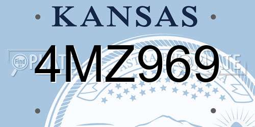 4MZ969 Kansas License Plate