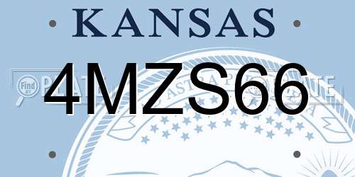 4MZS66 Kansas License Plate