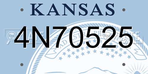 4N70525 Kansas License Plate