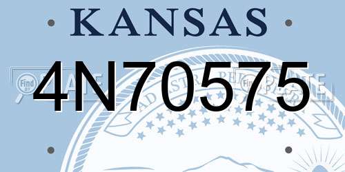 4N70575 Kansas License Plate
