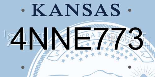 4NNE773 Kansas License Plate