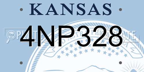 4NP328 Kansas License Plate