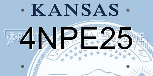 4NPE25 Kansas License Plate