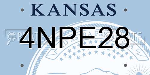 4NPE28 Kansas License Plate