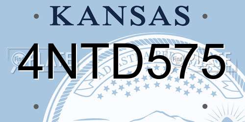 4NTD575 Kansas License Plate