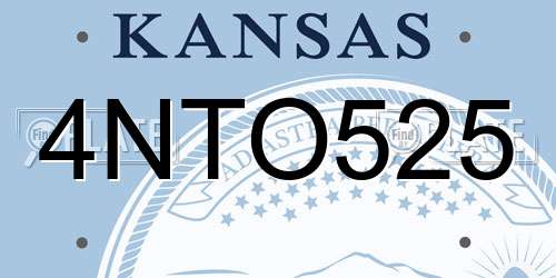 4NTO525 Kansas License Plate