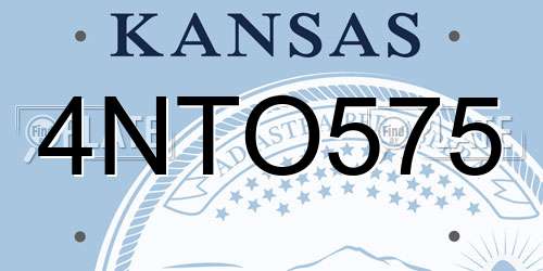 4NTO575 Kansas License Plate