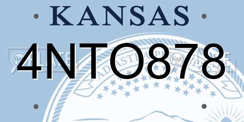 4NTO878 Kansas License Plate
