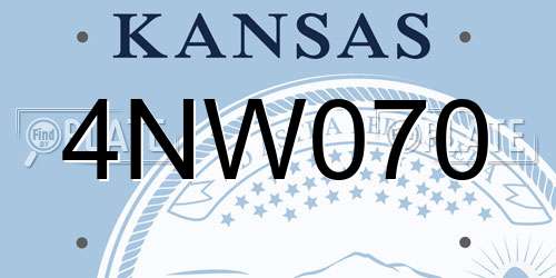 4NW070 Kansas License Plate