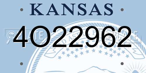 4O22962 Kansas License Plate