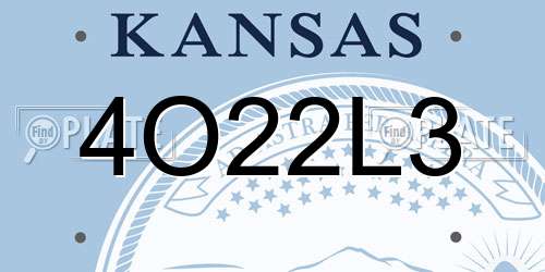 4O22L3 Kansas License Plate