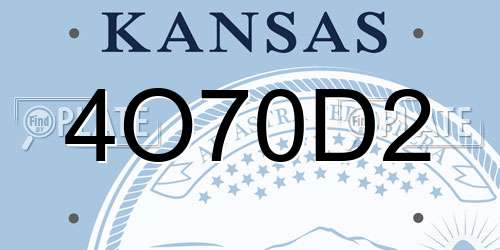 4O70D2 Kansas License Plate