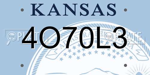 4O70L3 Kansas License Plate