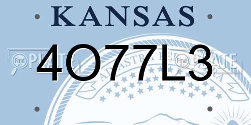 4O77L3 Kansas License Plate