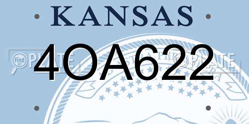 4OA622 Kansas License Plate