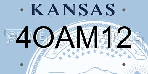 4OAM12 Kansas License Plate