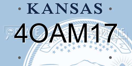 4OAM17 Kansas License Plate