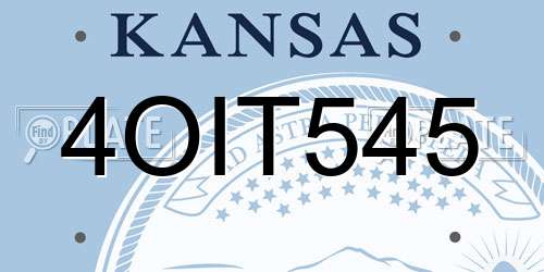 4OIT545 Kansas License Plate