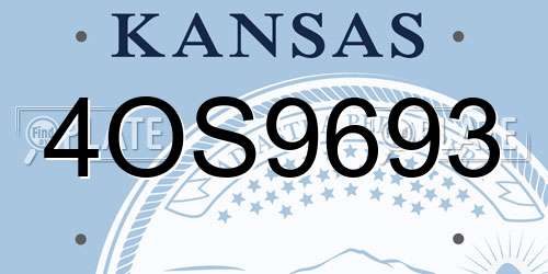 4OS9693 Kansas License Plate