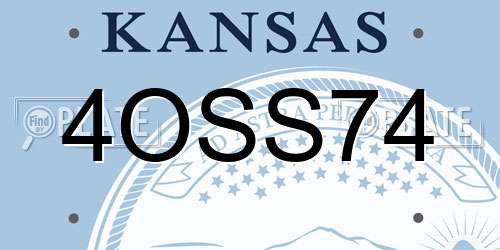 4OSS74 Kansas License Plate