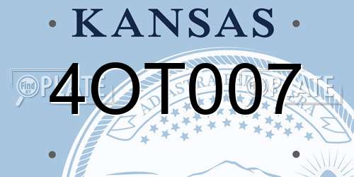 4OT007 Kansas License Plate