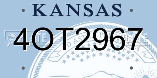 4OT2967 Kansas License Plate