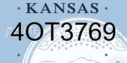 4OT3769 Kansas License Plate