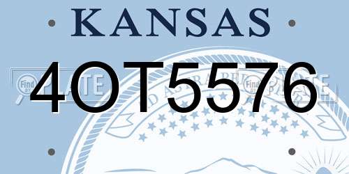 4OT5576 Kansas License Plate