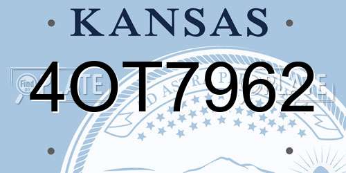 4OT7962 Kansas License Plate