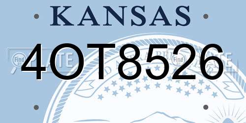 4OT8526 Kansas License Plate