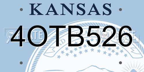4OTB526 Kansas License Plate