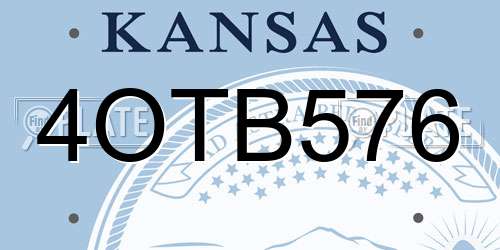 4OTB576 Kansas License Plate