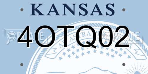 4OTQ02 Kansas License Plate
