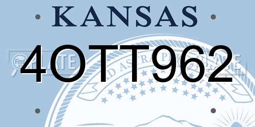 4OTT962 Kansas License Plate