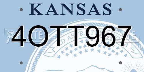 4OTT967 Kansas License Plate