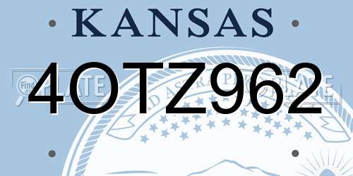 4OTZ962 Kansas License Plate