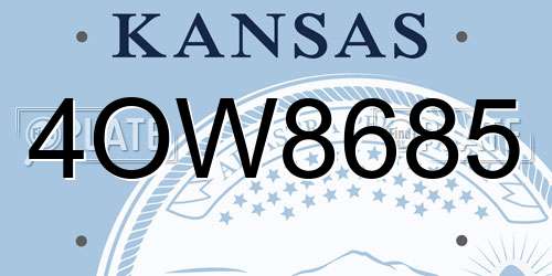 4OW8685 Kansas License Plate