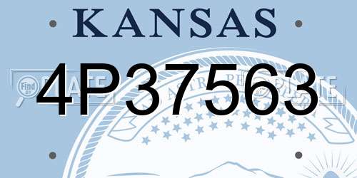4P37563 Kansas License Plate