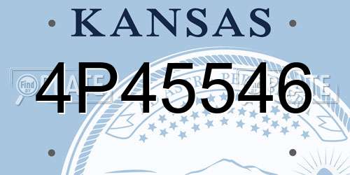 4P45546 Kansas License Plate