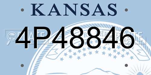 4P48846 Kansas License Plate