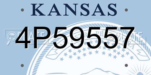 4P59557 Kansas License Plate