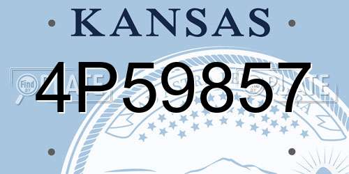 4P59857 Kansas License Plate