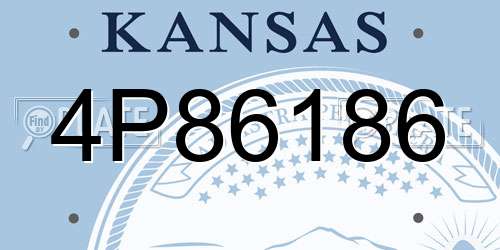 4P86186 Kansas License Plate