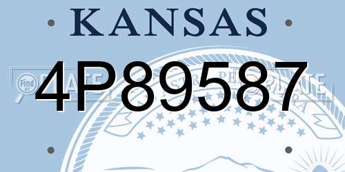 4P89587 Kansas License Plate