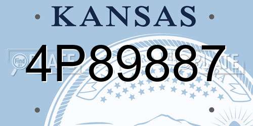 4P89887 Kansas License Plate