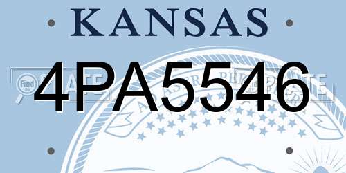 4PA5546 Kansas License Plate