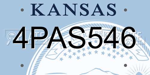 4PAS546 Kansas License Plate