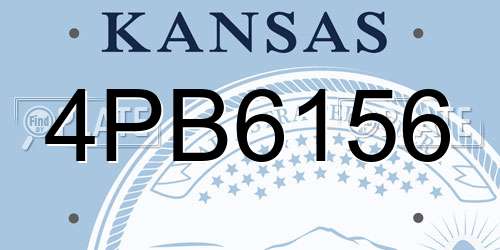 4PB6156 Kansas License Plate