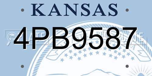 4PB9587 Kansas License Plate